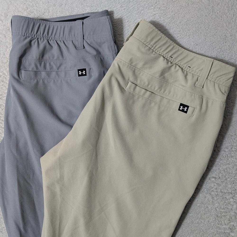 2 Pack Match Play Under Armour Drive Golf Pants Mens 38/36 Gray Tan Stretch